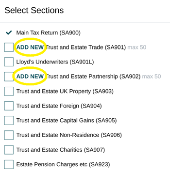 'Add new' button